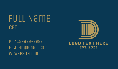Column Letter D Realty Business Card