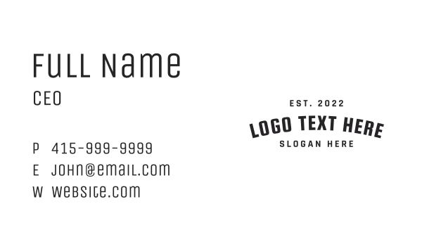 Generic Arc Wordmark Business Card Design Image Preview