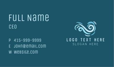Blue Swirl Wave Business Card Image Preview