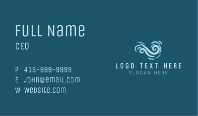 Blue Swirl Wave Business Card Image Preview