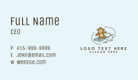 Cute Monkey Surfer Business Card Image Preview