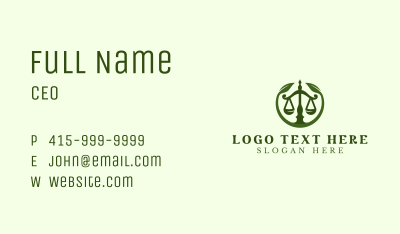 Environmental Justice Scale Business Card Image Preview