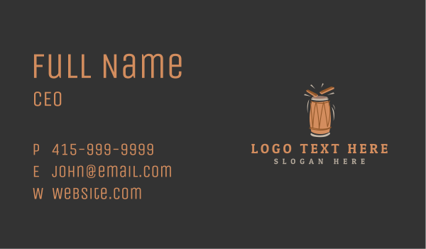 African Tribal Drum Business Card Design Image Preview