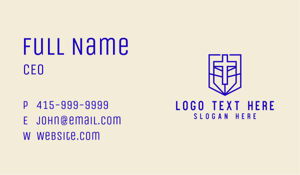 Blue Cross Christian Business Card Design Image Preview