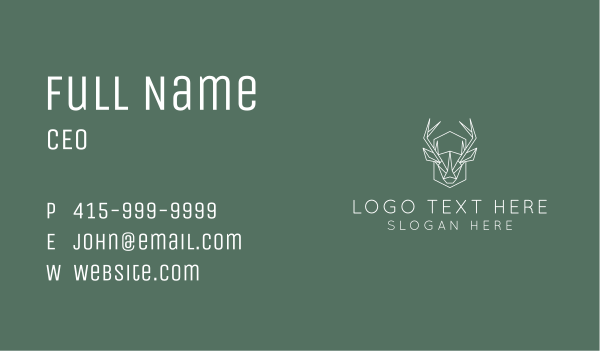 Wild Stag Hunting  Business Card Design Image Preview