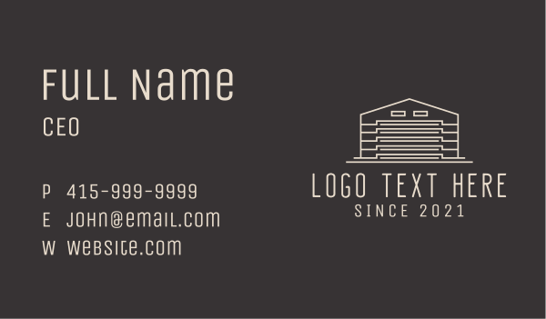 Storage Building Facility  Business Card Design Image Preview