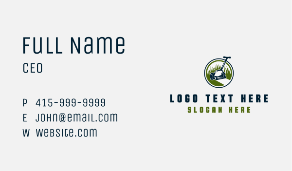 Lawn Mower Yard Landscaping Business Card Design Image Preview