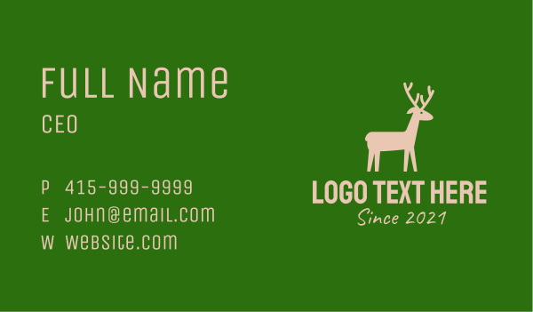 Brown Wild Deer Business Card Design Image Preview