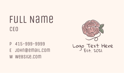 Flower Yarn Knitwork Business Card Image Preview