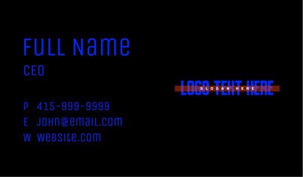 Neon Digital Wordmark Business Card Design Image Preview