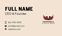 Red Wings Letter V Business Card Design