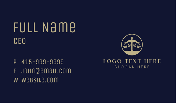 Justice Scale Law Business Card Design Image Preview