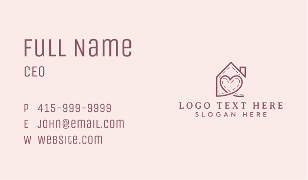 Heart House Love Business Card Design Image Preview