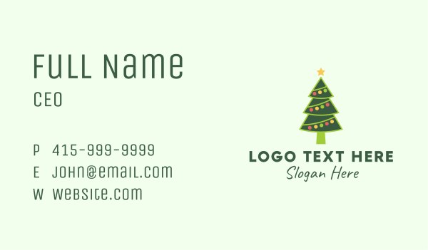 Holiday Christmas Tree Business Card Design Image Preview