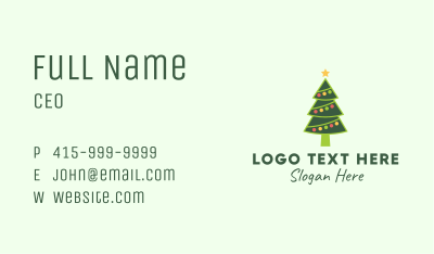 Holiday Christmas Tree Business Card