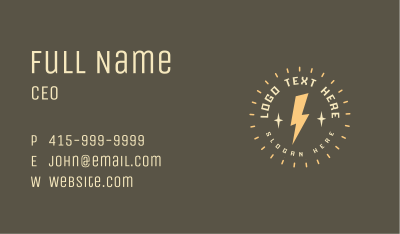 Sparkle Electric Power Energy Business Card Image Preview
