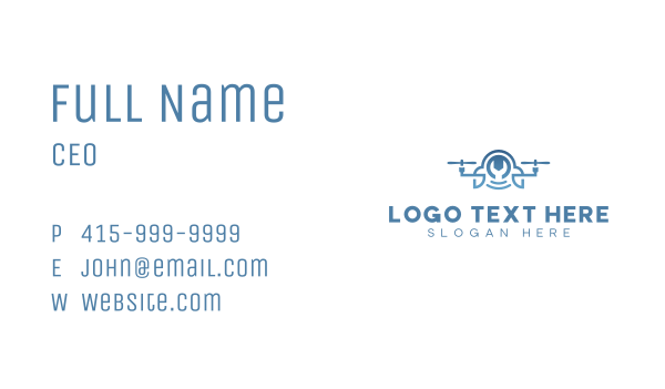 Drone Repair Mechanic Wrench Business Card Design Image Preview