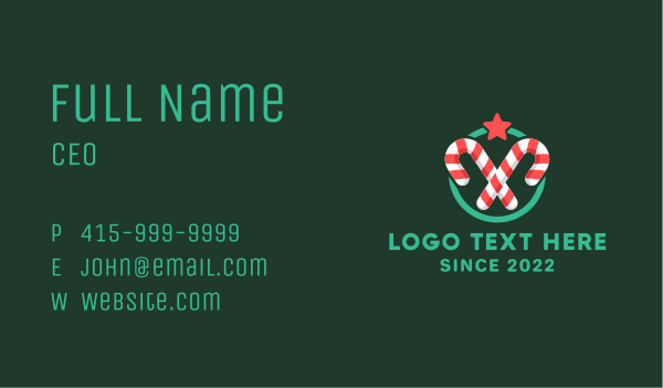 Candy Cane Star Badge Business Card Design Image Preview