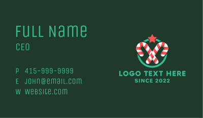 Candy Cane Star Badge Business Card Image Preview