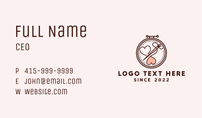 Needle Heart Embroidery  Business Card Image Preview