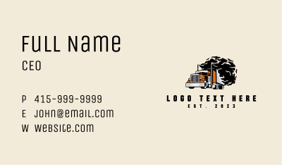 Smoking Truck Logistics Cargo Business Card Image Preview