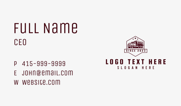 Logistics Transportation Truck Business Card Design Image Preview