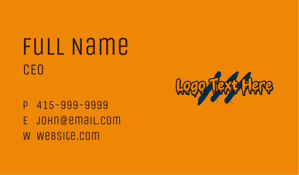 Halloween Graffiti  Wordmark Business Card Design Image Preview
