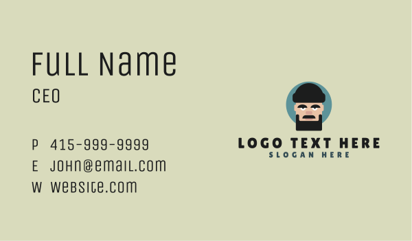 Bearded Father Face  Business Card Design Image Preview