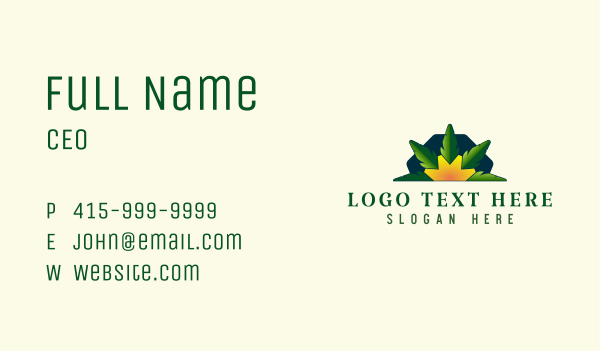 Cannabis Leaf Sunset Business Card Design Image Preview