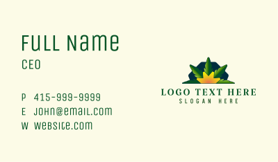 Cannabis Leaf Sunset Business Card Image Preview