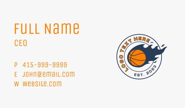 Basketball Flame Sports Business Card Design Image Preview