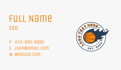 Basketball Flame Sports Business Card Image Preview