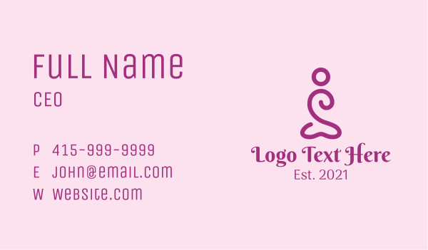 Minimalist Yoga Pose  Business Card Design Image Preview