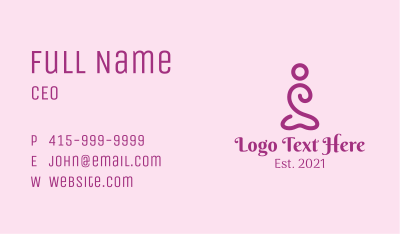 Minimalist Yoga Pose  Business Card Image Preview