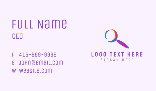 Search Magnifying Glass Business Card Design Image Preview