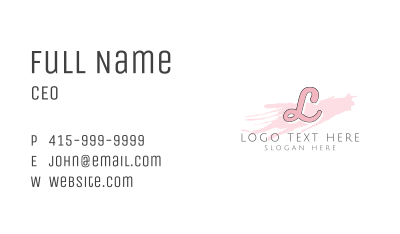 Pink Letter Salon Business Card Image Preview