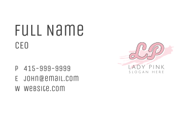 Pink Letter Salon Business Card Image Preview