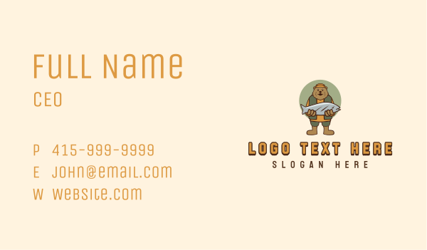  Fishing Bear Seafood Business Card Design Image Preview