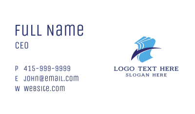 Blue Check Papers Business Card Image Preview
