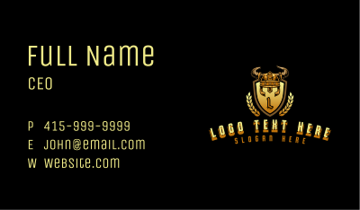 Viking Helmet Shield Business Card Image Preview