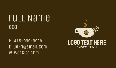 Coffee Cup Pixel  Business Card Image Preview
