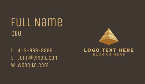 Gold Corporate Pyramid Business Card Design Image Preview