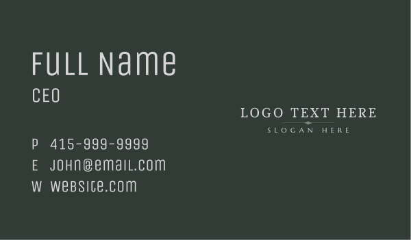 Professional Serif Wordmark Business Card Design Image Preview