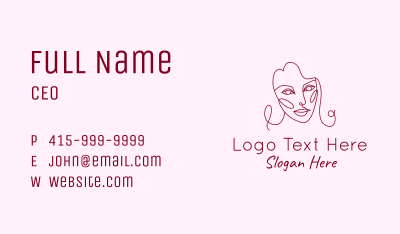 Monoline Beauty Face  Business Card Image Preview