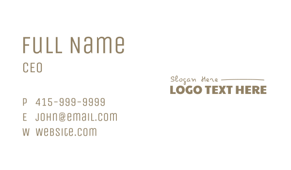 Generic Professional Wordmark Business Card Design Image Preview