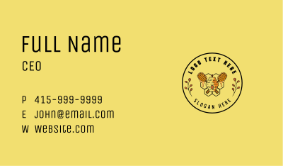 Leaf Beehive Honey Dipper Business Card Image Preview