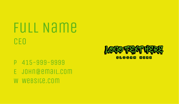 Green Graffiti Wordmark Business Card Design Image Preview