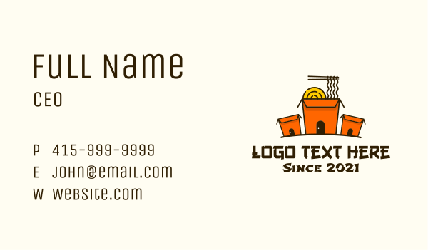 Noodle House Takeout Business Card Design Image Preview