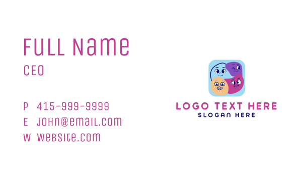 Cartoon Shapes Mascots Business Card Design Image Preview