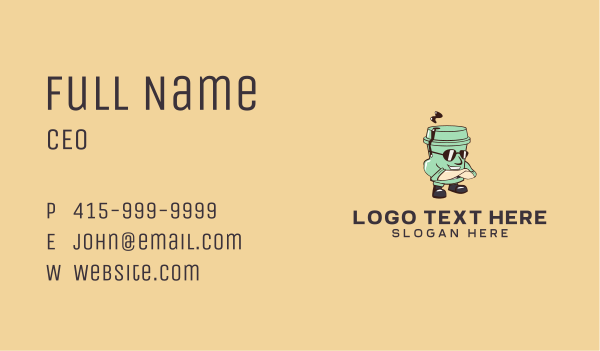 Coffee Cup Sunglasses Business Card Design Image Preview